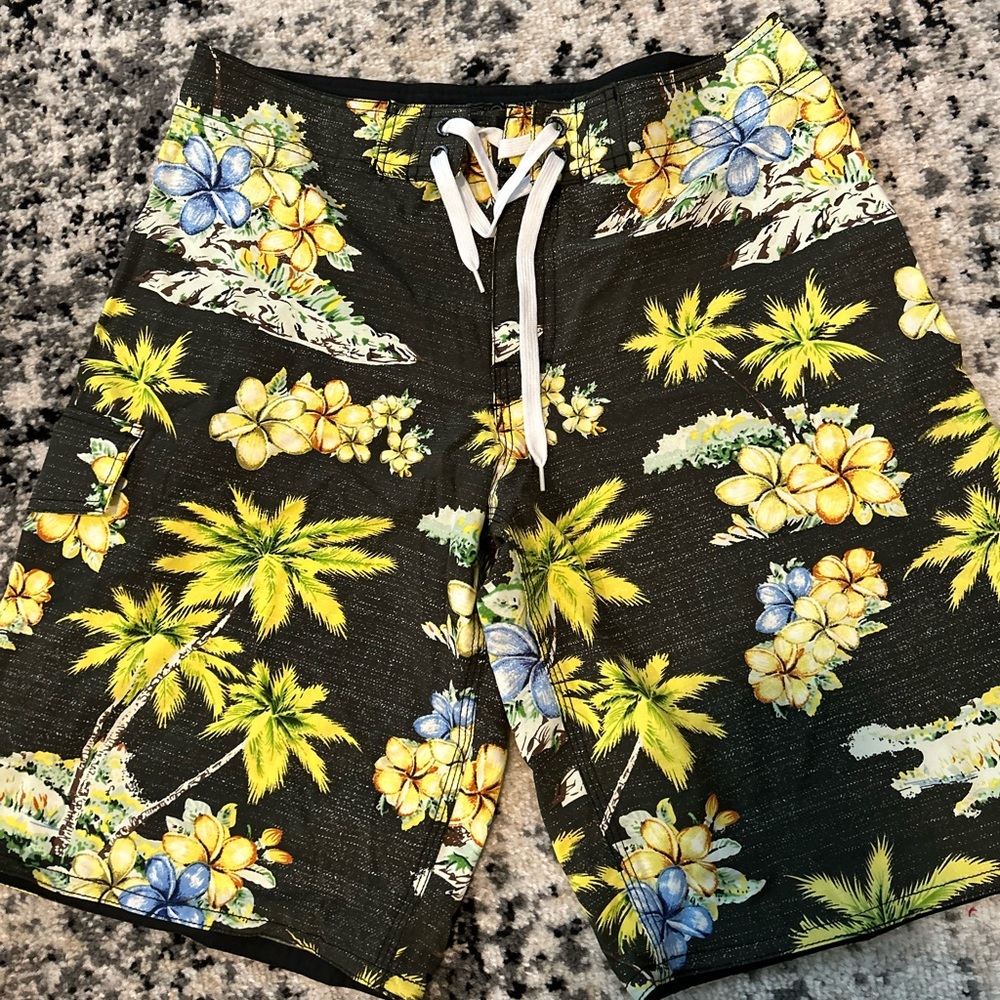 Grey Tropical Swimming Trunks